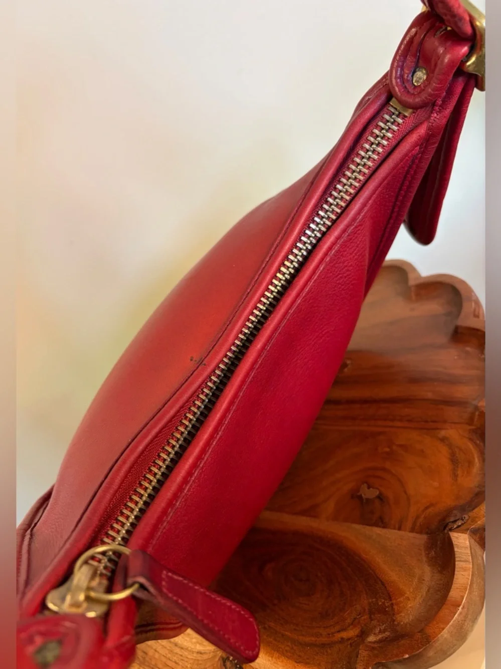 Vintage COACH Red Janice Legacy Zip Red Leather Crossbody 9950 RARE EUC - Picture 5 of 17